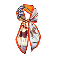 Orange multi à motifs cheval