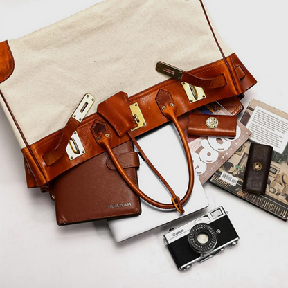 Sac toile cuir vintage Gabriella 24H