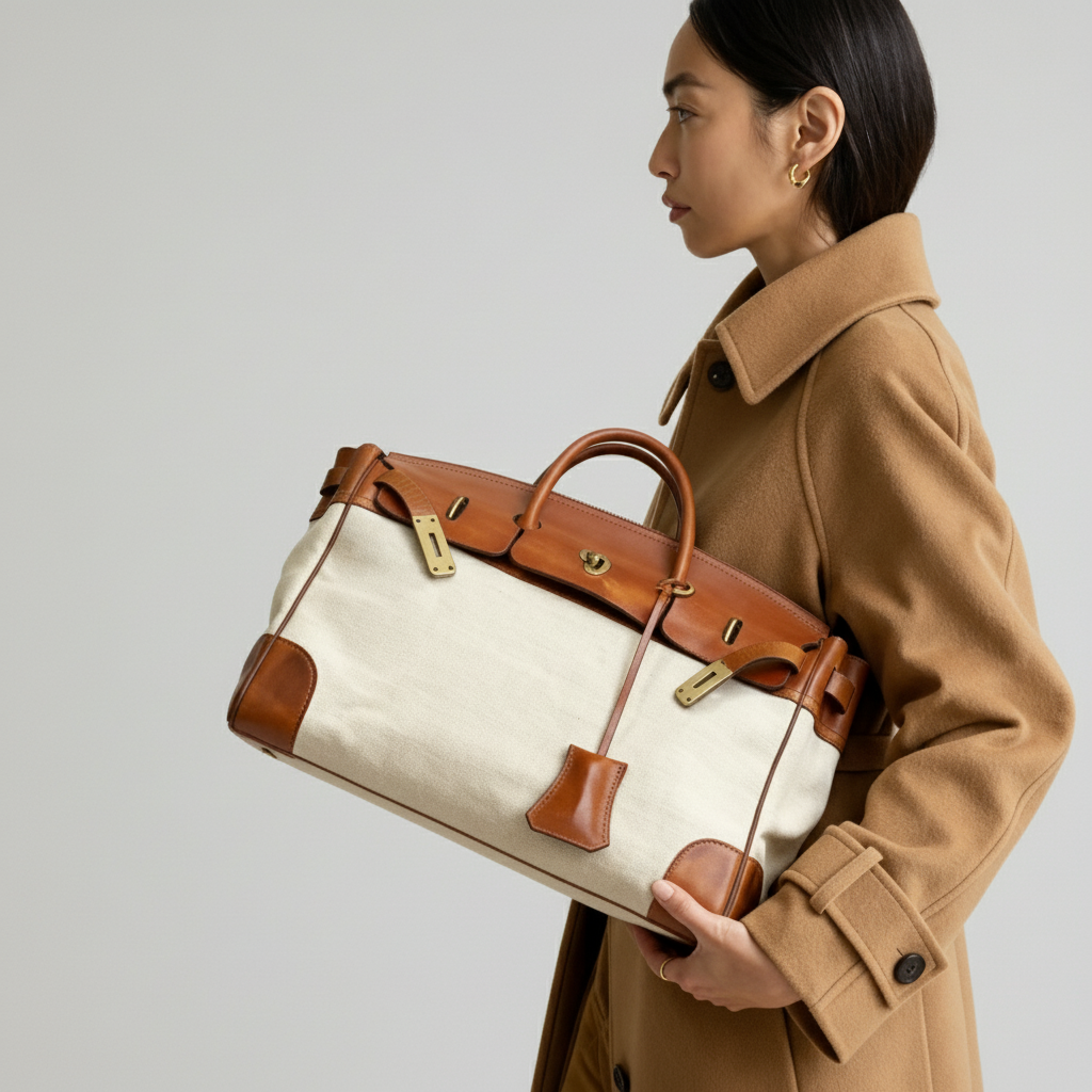 Sac toile cuir vintage Gabriella 24H